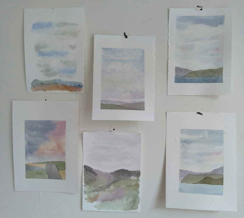 More watercolour skies